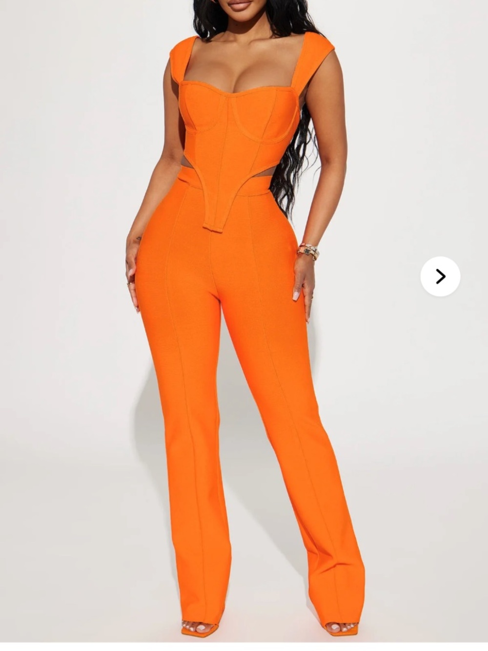 Vibing Out Bandage Pant Set - Orange